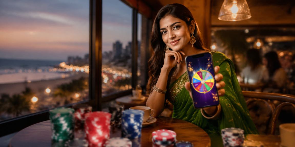 Roulette game on Goa beach background